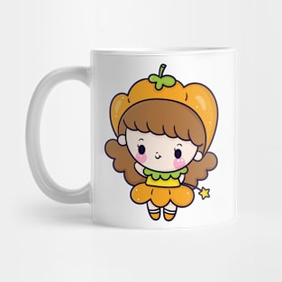 Cute halloween girl cartoon wear pumpkin fancy dress Mug